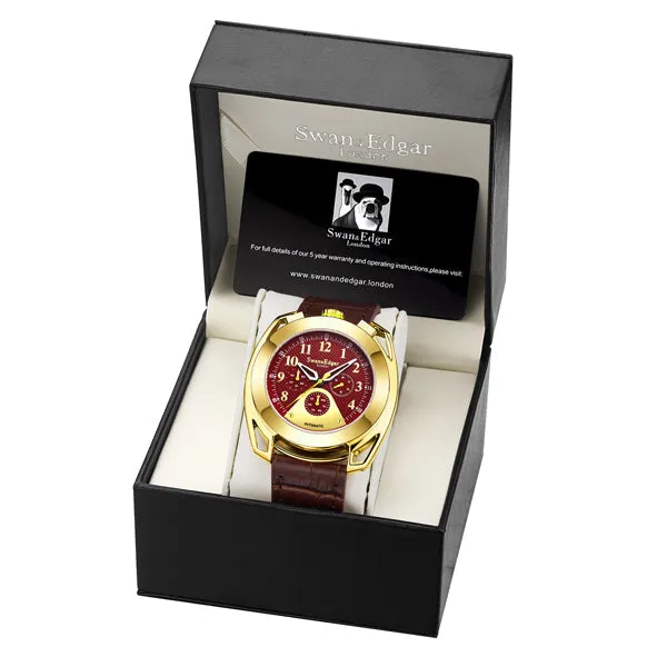 Limited Edition Swan & Edgar Hand Assembled Crusader Automatic Brown sold by Zulily product image thumbnail 2