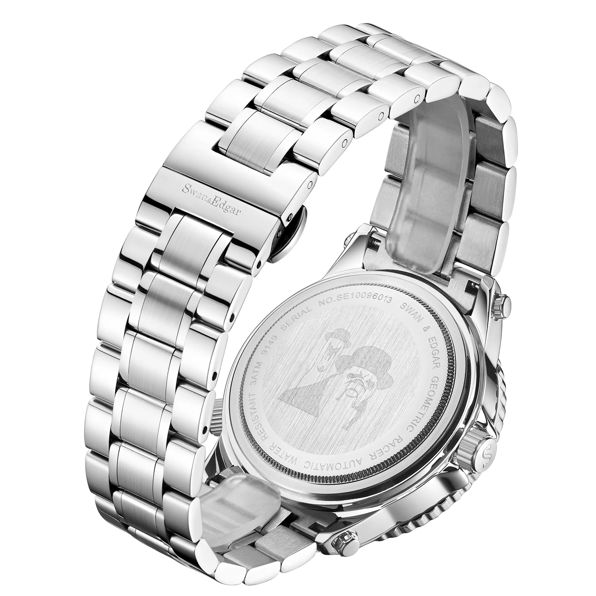 Limited Edition Swan & Edgar Hand Assembled Geometric Racer Automatic Steel sold by Zulily product image thumbnail 4