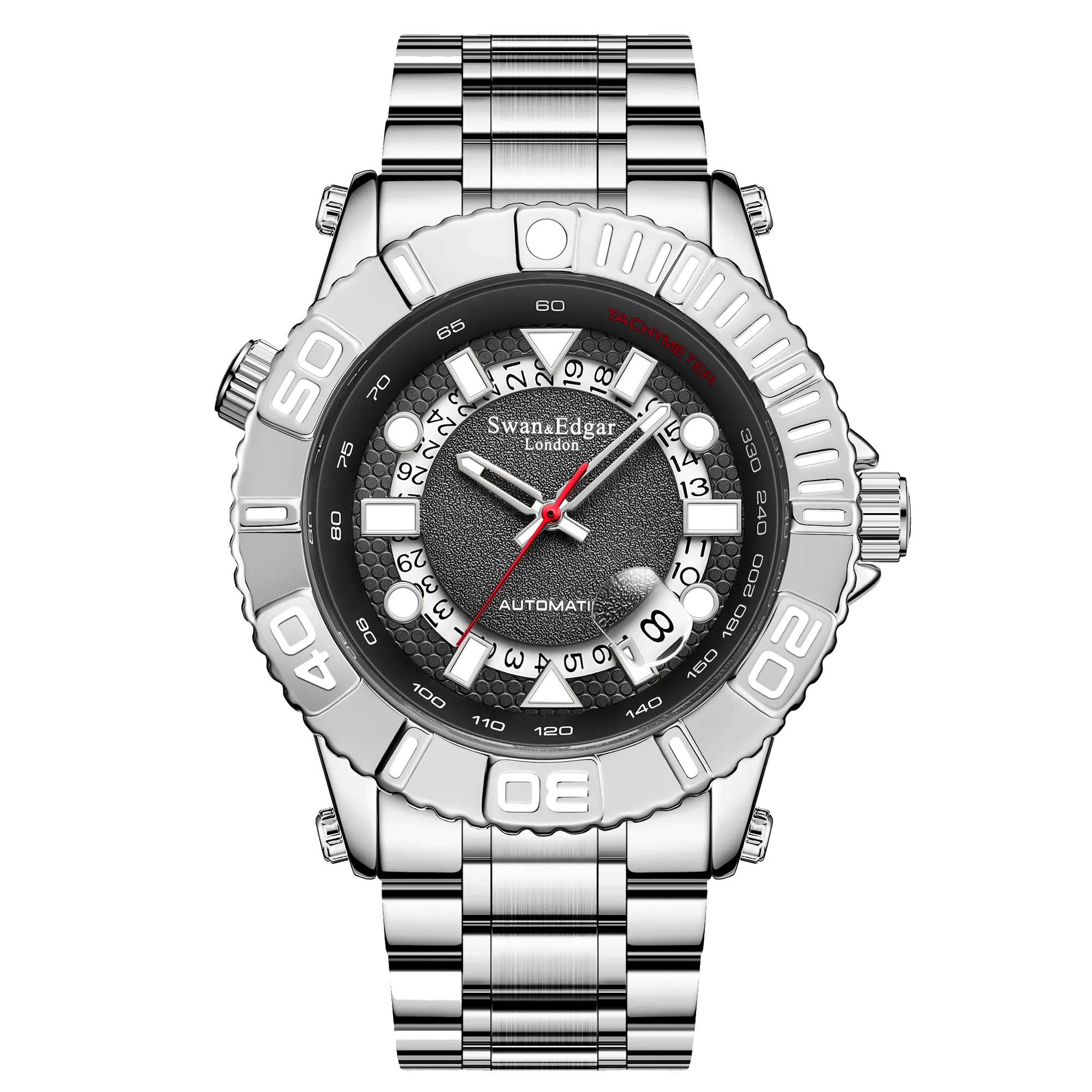 Limited Edition Swan & Edgar Hand Assembled Geometric Racer Automatic Steel sold by Zulily