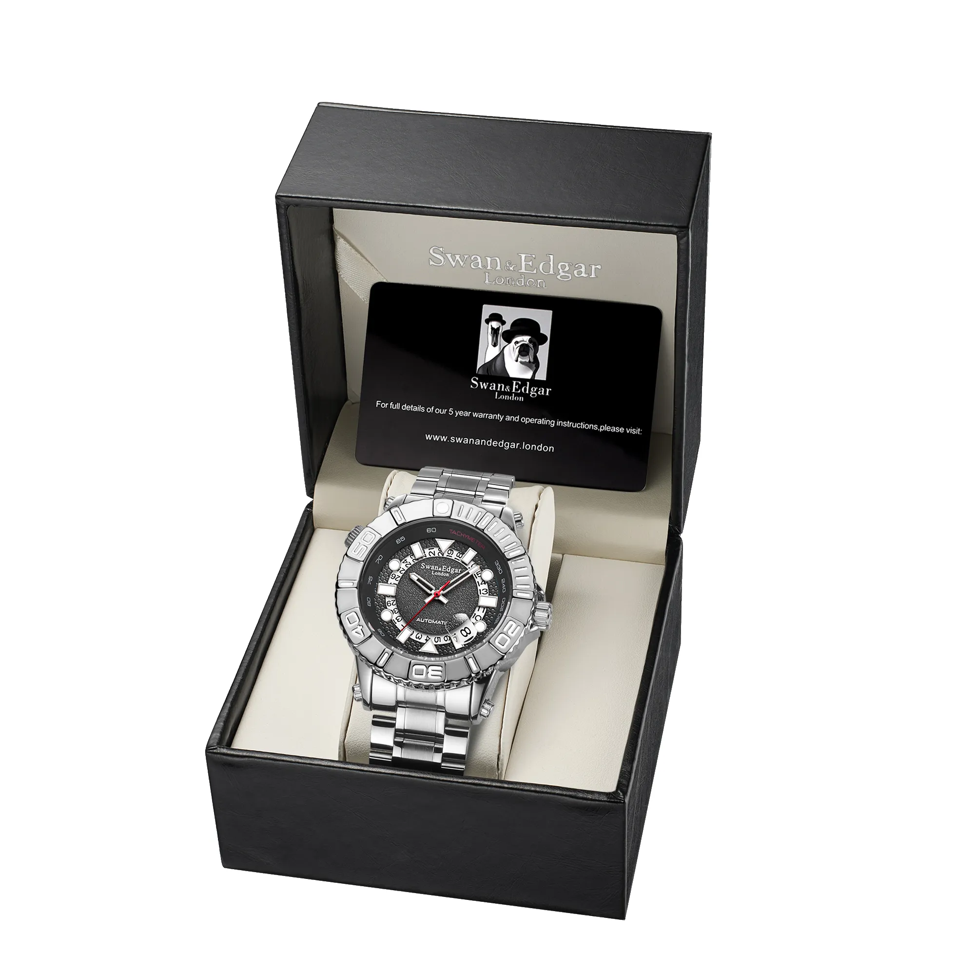 Limited Edition Swan & Edgar Hand Assembled Geometric Racer Automatic Steel sold by Zulily product image thumbnail 2