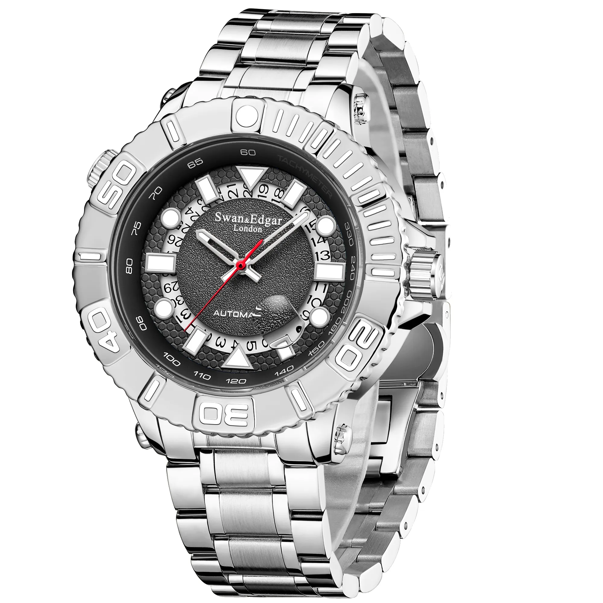 Limited Edition Swan & Edgar Hand Assembled Geometric Racer Automatic Steel sold by Zulily product image thumbnail 3
