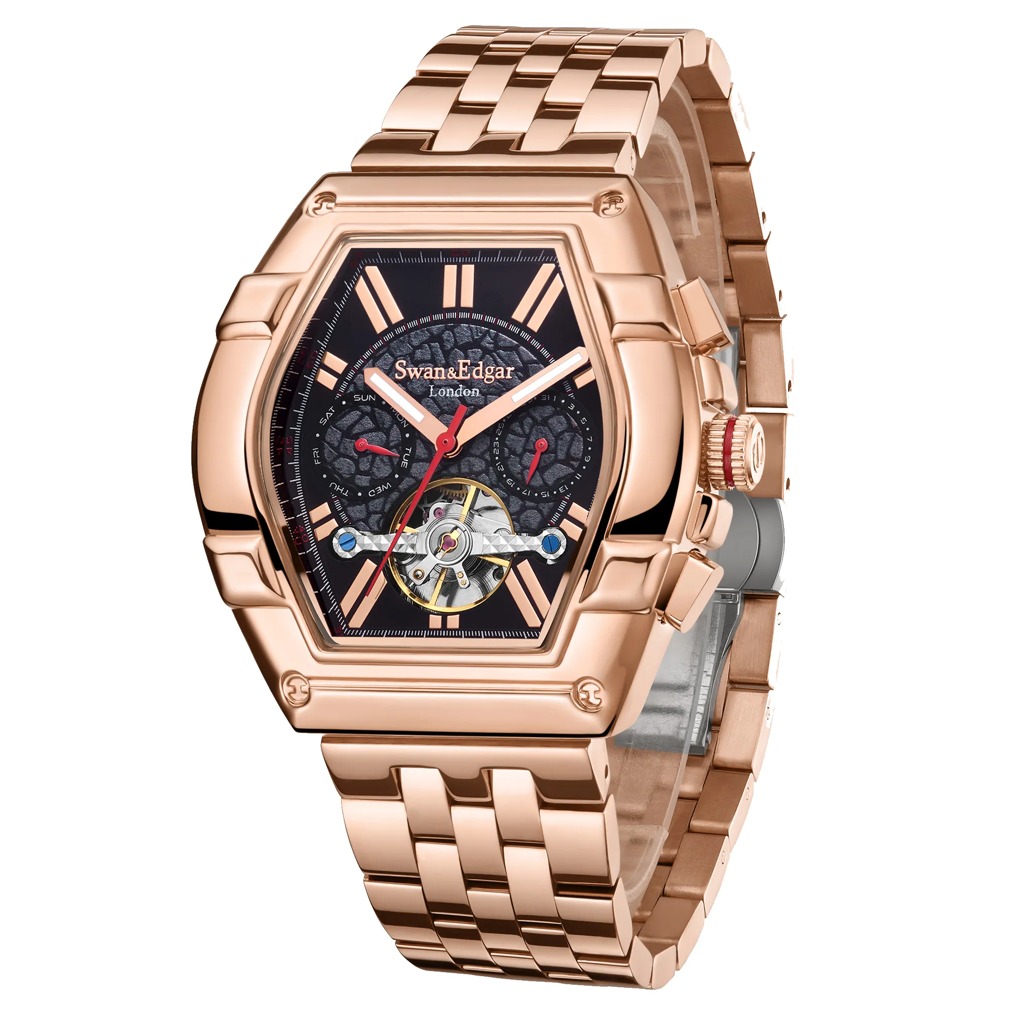 Limited Edition Swan & Edgar Hand Assembled Knight Exhibition Automatic Rose Black sold by Zulily product image thumbnail 3
