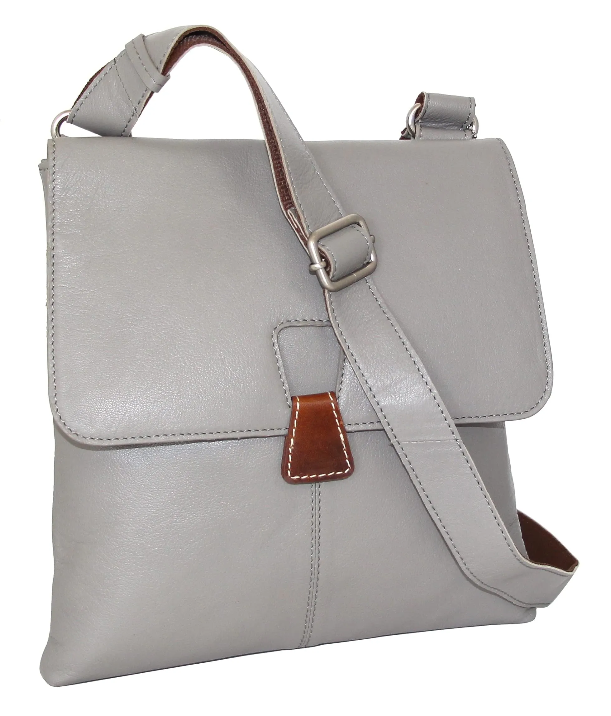 California Leather Crossbody Bag in Stone sold by Zulily