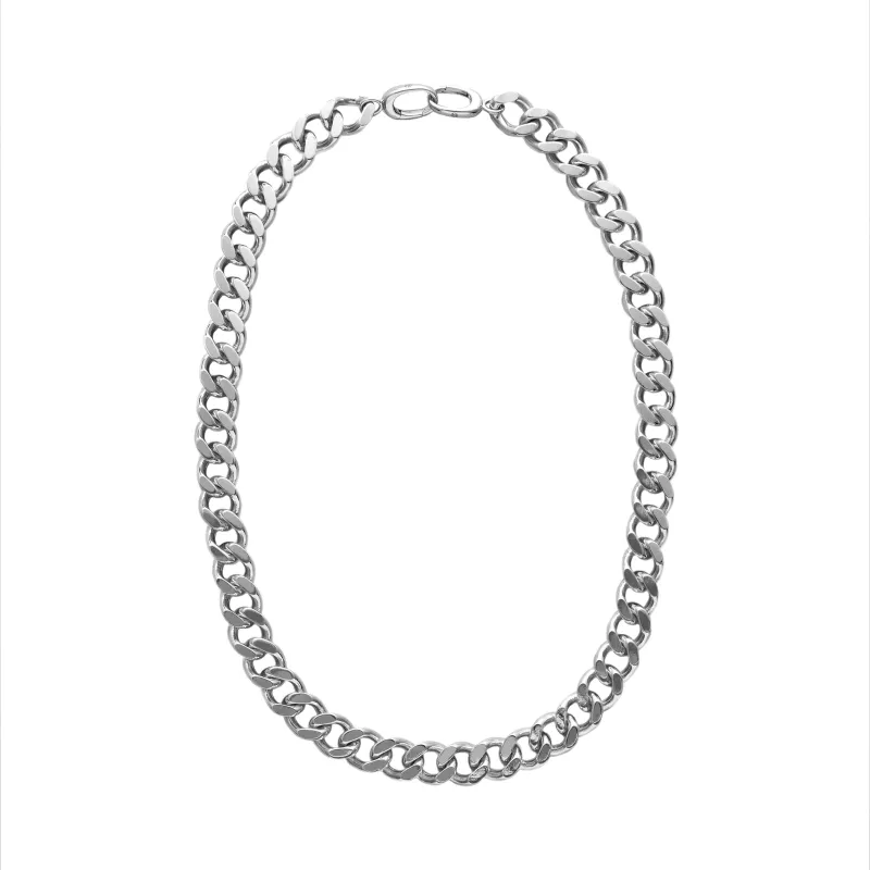 ONI Collective Unisex Sterling Silver Bold Cuban Link Choker 15in made by Zulily