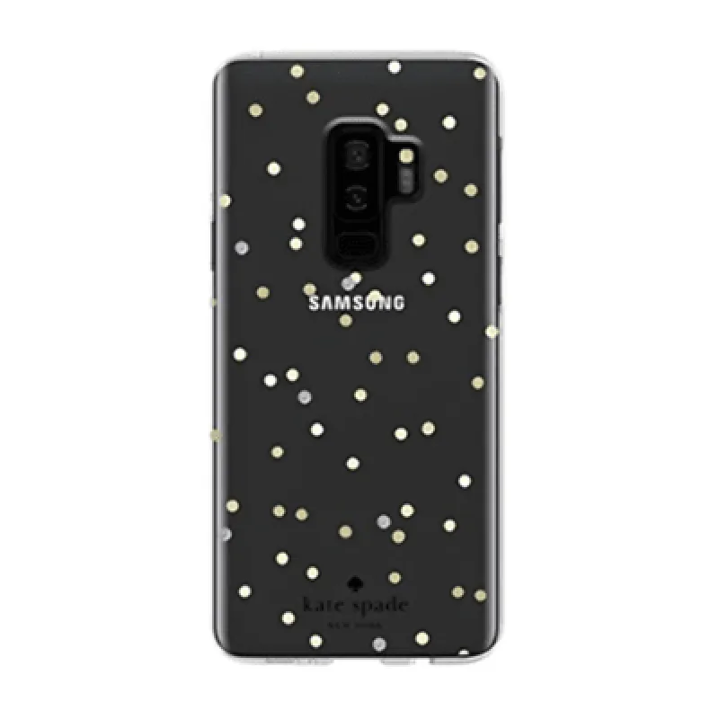 Kate Spade New York Protective Hardshell Case for Samsung Galaxy S9+ - Multi Scatter Dot Gold / Clear with Stones made by Kate Spade