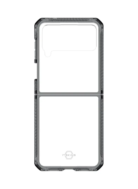 Itskins | Hybrid R Clear Protective Phone Case Compatible with Samsung Galaxy Z Flip4 5g, Slim Hybrid Case, Shockproof Cover, Anti-Yellowing, and Military Grade Phone Case | Smoke and Transparent made by Zulily