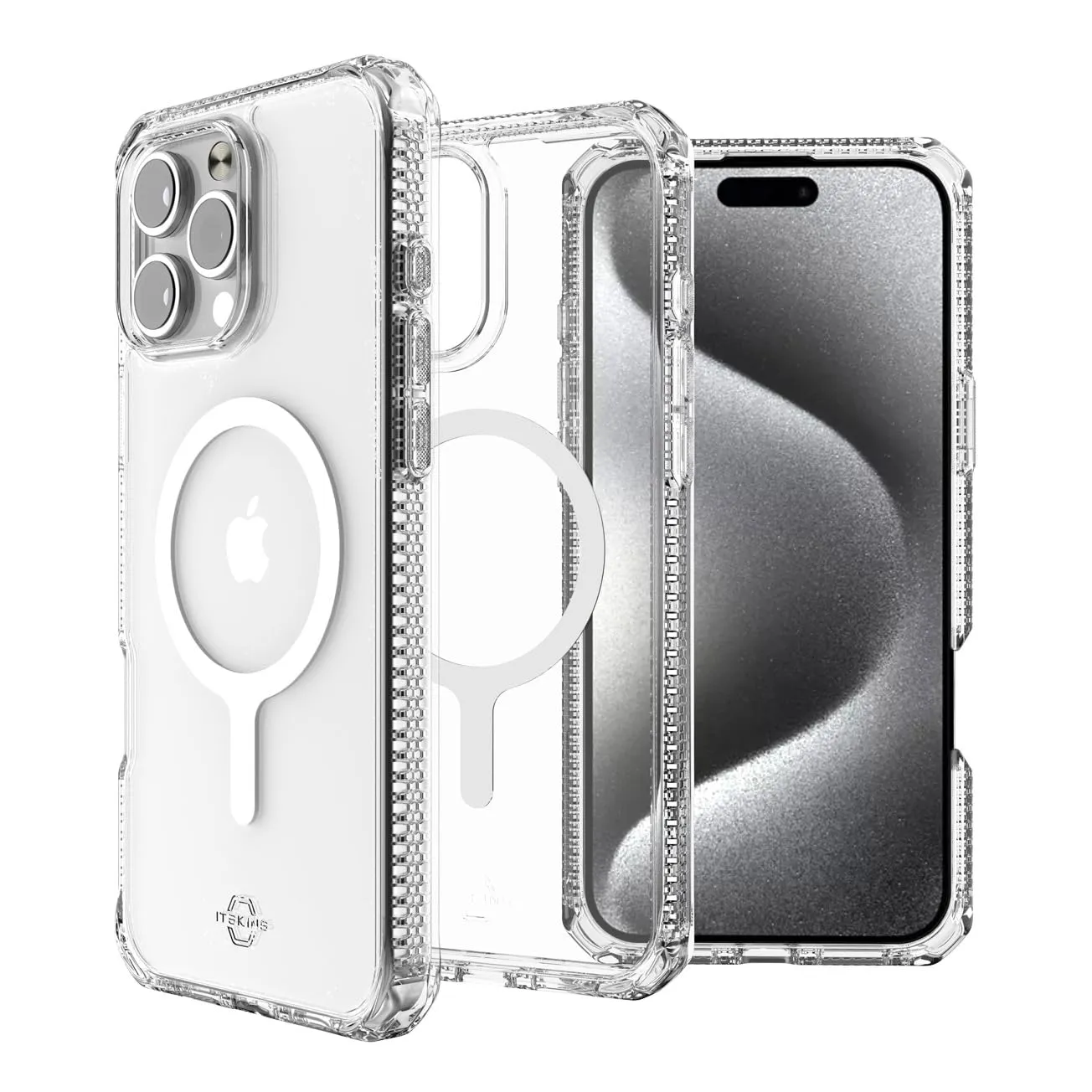Itskins Hybrid R // Clear Magnetic Protective Phone Case for Iphone 16 Pro Max, Compatible with Magsafe, Slim Hybrid Case, Anti-Yellowing, Military Shockproof Cover - Transparent sold by Zulily
