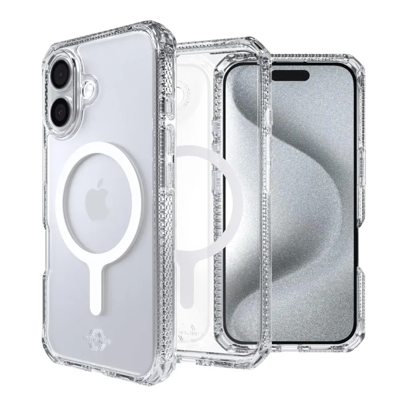 Itskins Hybrid R // Clear Magnetic Protective Phone Case for Iphone 16 Plus, Compatible with Magsafe, Slim Hybrid Case, Anti-Yellowing, Military Shockproof Cover - Transparent made by Zulily