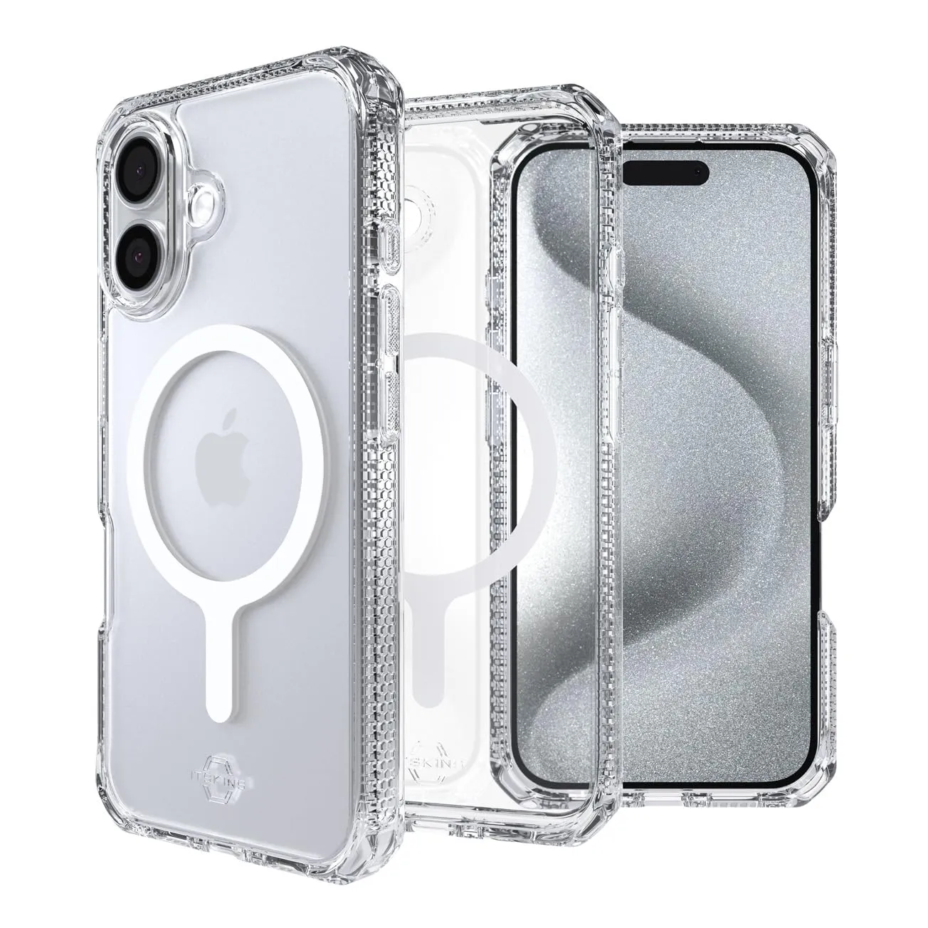 Itskins Hybryd R // Clear Magnetic Protective Phone Case for Iphone 16, Compatible with Magsafe, Slim Hybrid Case, Anti-Yellowing, Military Shockproof Cover - Transparent sold by Zulily product image thumbnail 2