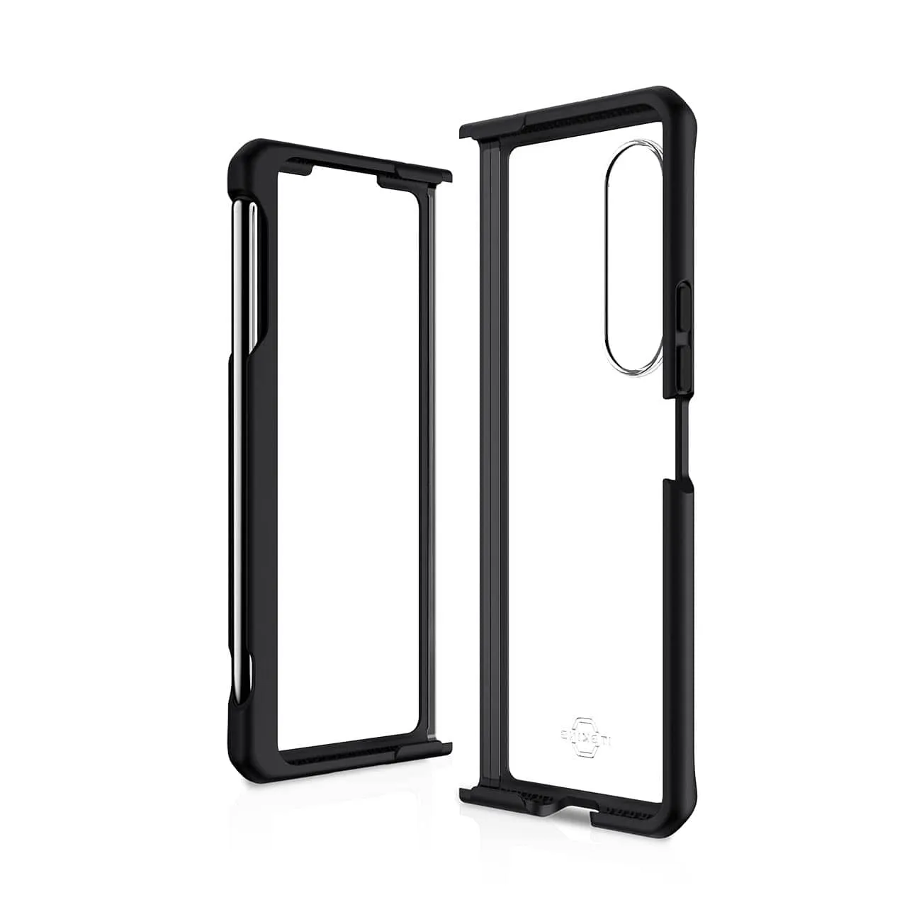 Itskins Hybrid Solid Protective Phone Case Compatible with Galaxy Z Fold3 5g, Slim Hybrid Case, Anti-Yellowing, and Heavy Duty Shockproof Cover, Military Phone Case | Black and Transparent sold by Zulily product image thumbnail 2
