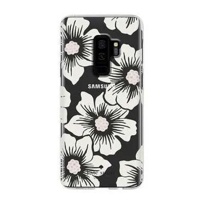 Kate Spade New York Phone Case | for Samsung Galaxy S9 Plus | Protective Clear Crystal Phone Cases with Slim Design and Drop Protection - Hollyhock Floral Clear / Cream with Stones sold by Zulily