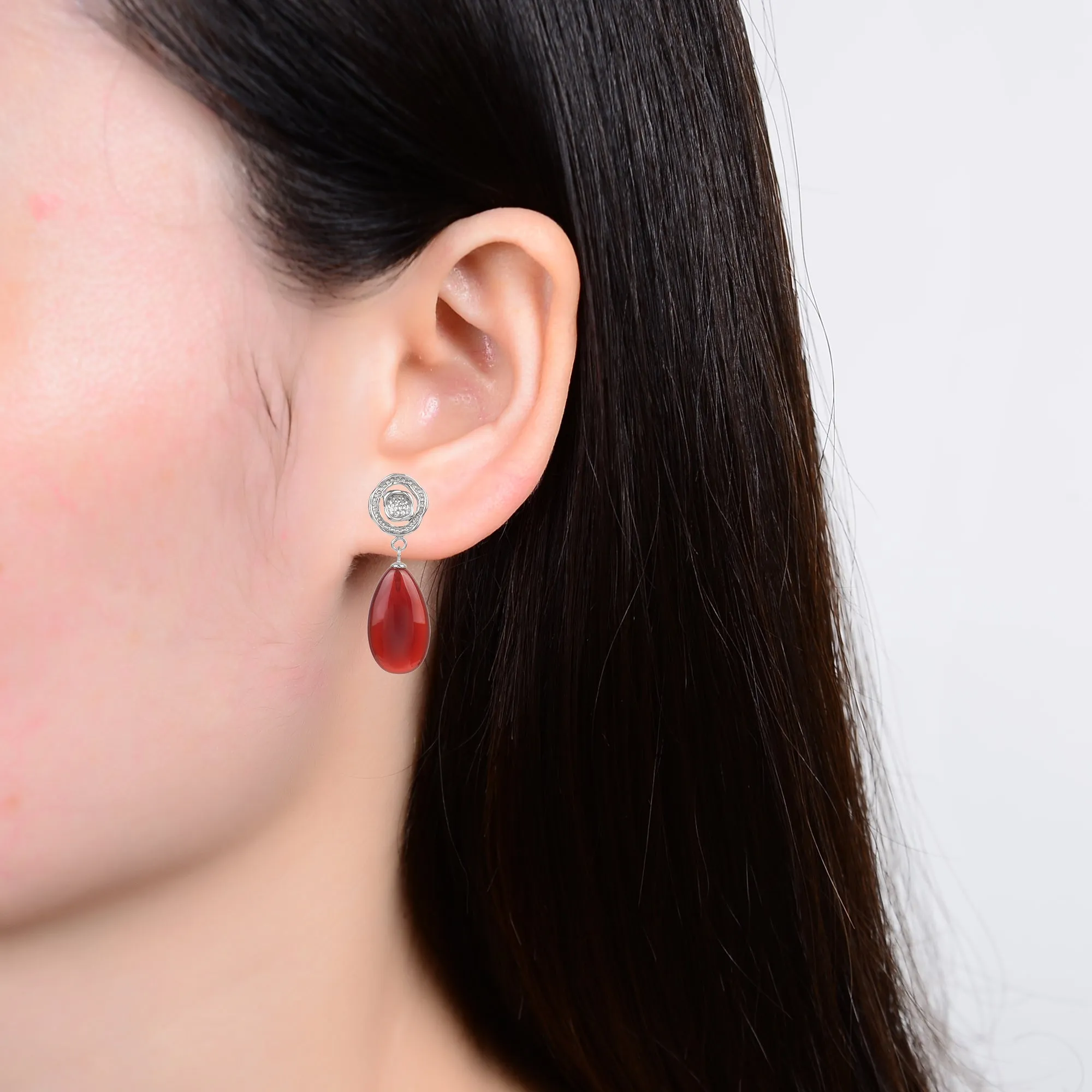 Sterling Silver Natural Carnelian Dangle Earrings sold by Zulily product image thumbnail 5