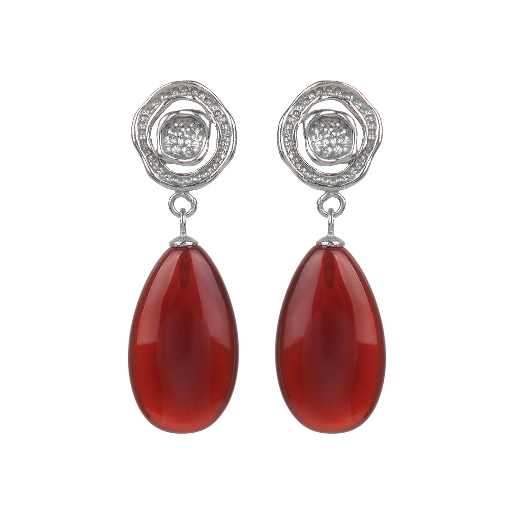Sterling Silver Natural Carnelian Dangle Earrings sold by Zulily product image thumbnail 2