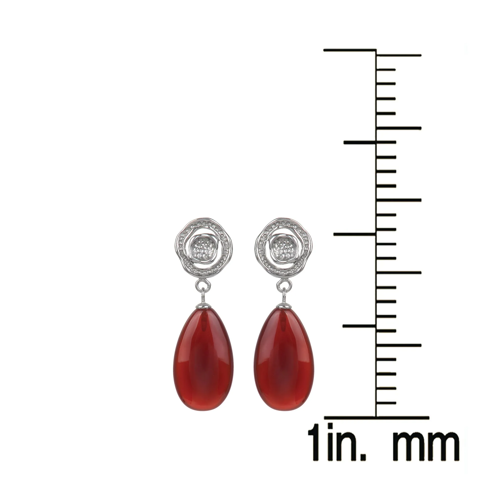 Sterling Silver Natural Carnelian Dangle Earrings sold by Zulily product image thumbnail 3