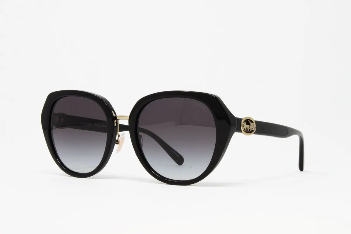 Coach HC8331-50028G Black 55mm Plastic Round Women's Sunglasses made by Coach