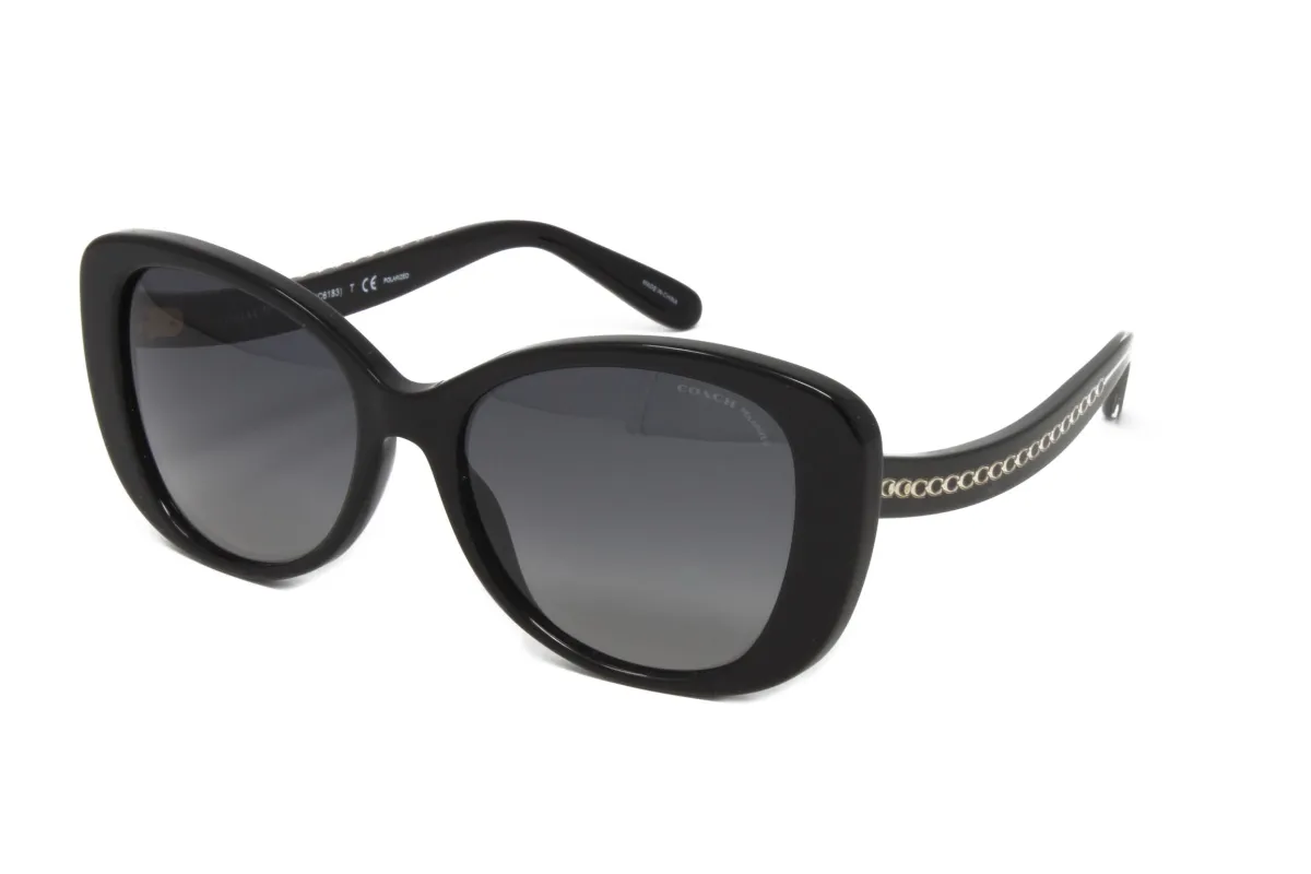Coach Women's Sunglasses HC8322 5002T3 Black Polarized Lens 54mm made by Coach