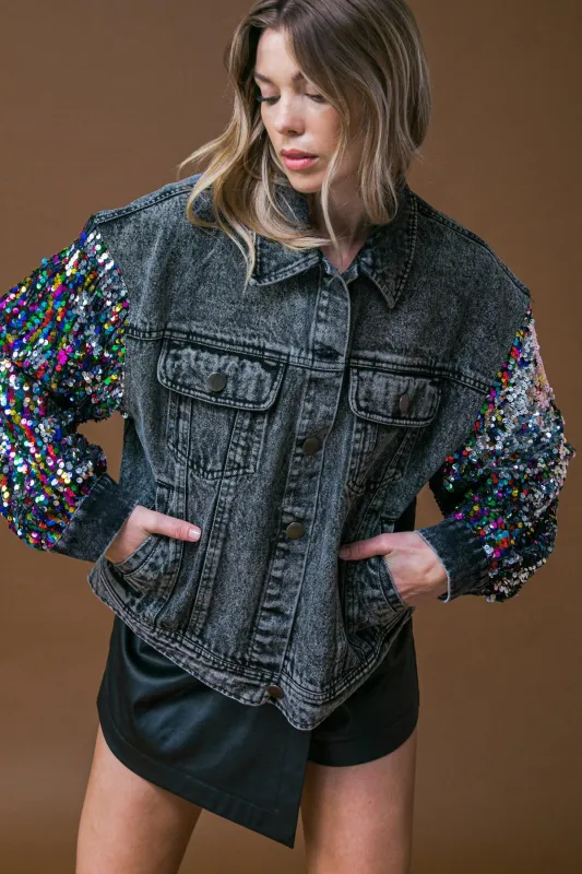 Going There Washed Denim Jacket made by Flying Tomato