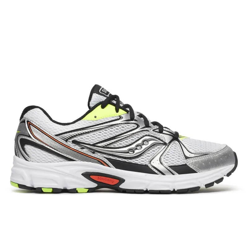 Saucony Men's Ride Millennium White/Silver/Lime/Orange made by Saucony