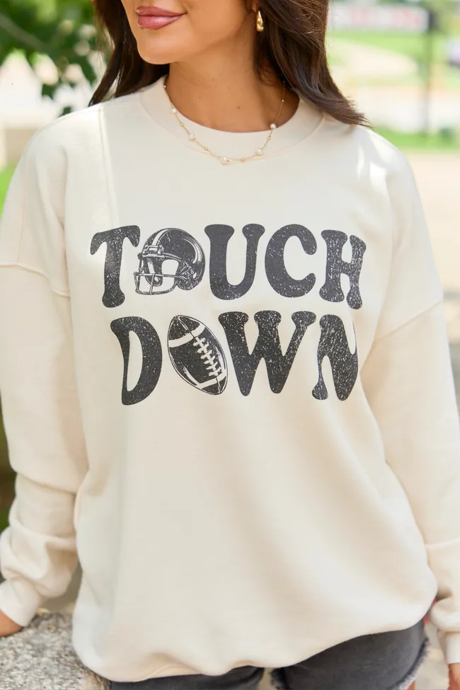 Touchdown Printed Cream Graphic Sweatshirt sold by Zulily product image thumbnail 2
