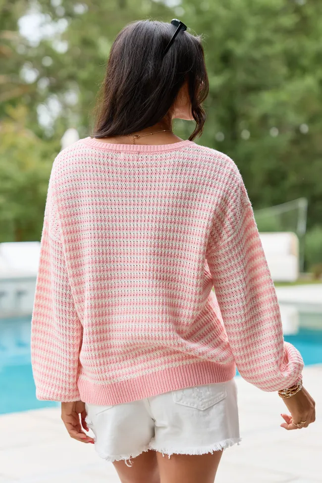 Lennon Blush and Ivory Striped Knit Sweater sold by Zulily product image thumbnail 5