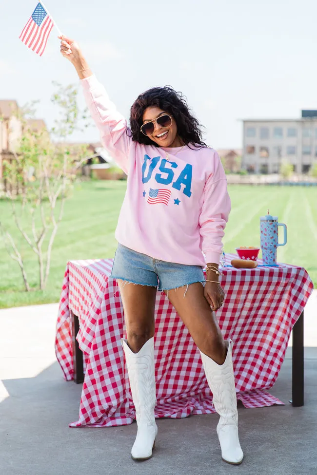 Athletic USA Flag Light Pink Graphic Sweatshirt sold by Zulily product image thumbnail 5