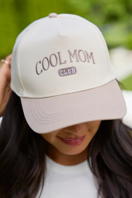 Cool Mom Beige Trucker Hat made by Pink Lily