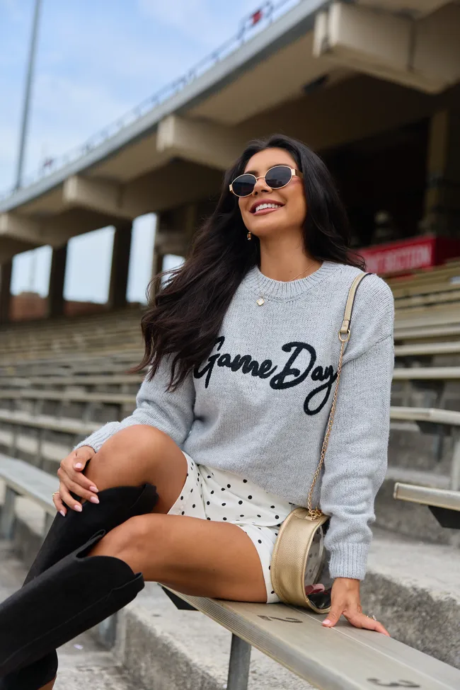 So Excited For Game Day Grey Sweater sold by Zulily