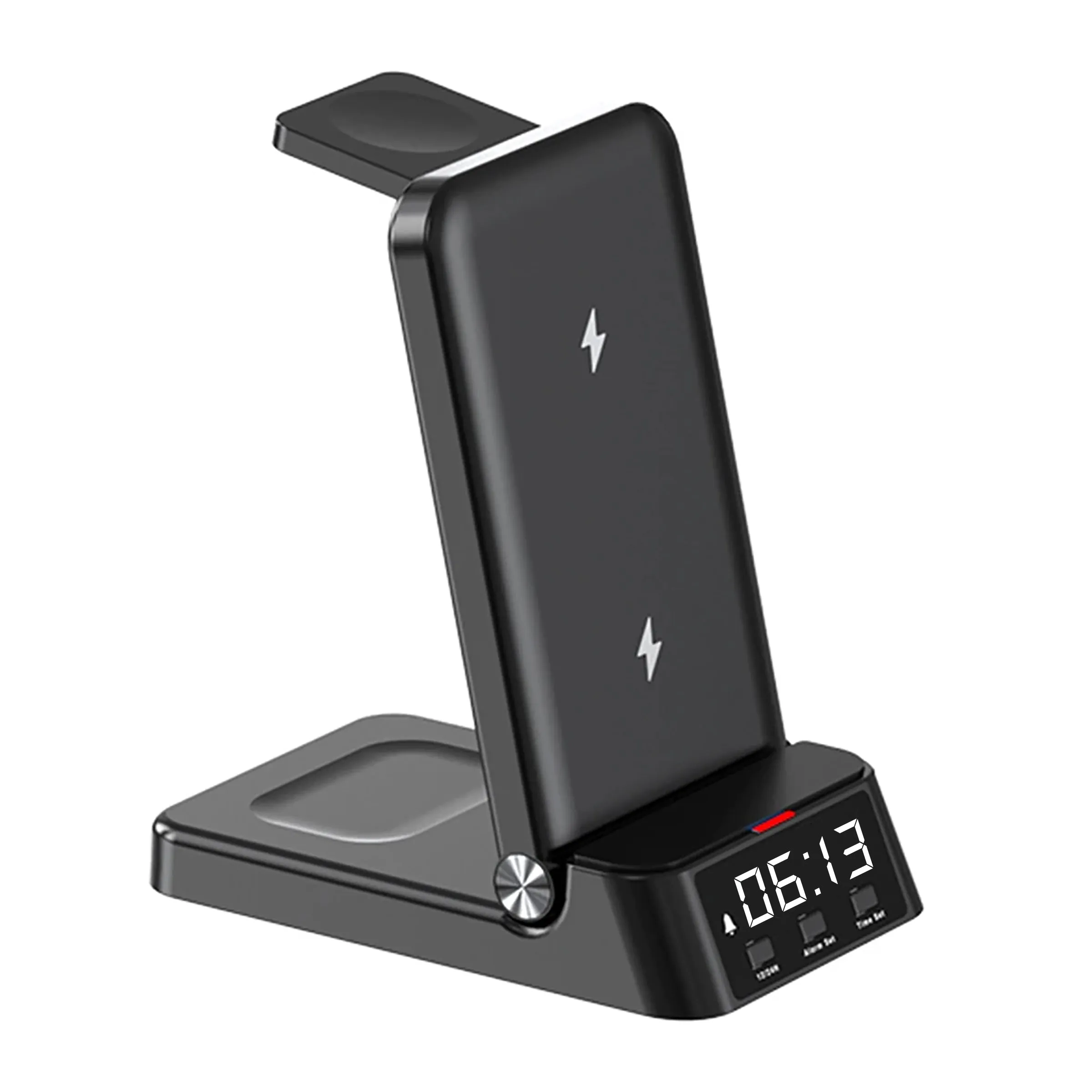 Waloo Mini Wireless Charging Dock With Alarm Clock For iPhone, Apple Watch & AirPods sold by Zulily product image thumbnail 3