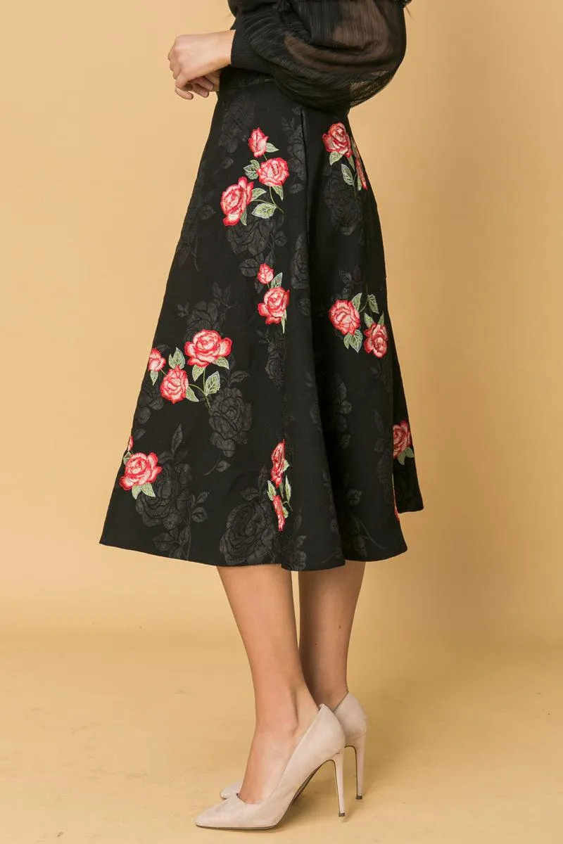 Rose Embroidery Midi Skirt sold by Zulily product image thumbnail 3