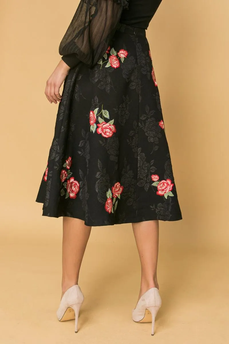 Rose Embroidery Midi Skirt sold by Zulily product image thumbnail 4
