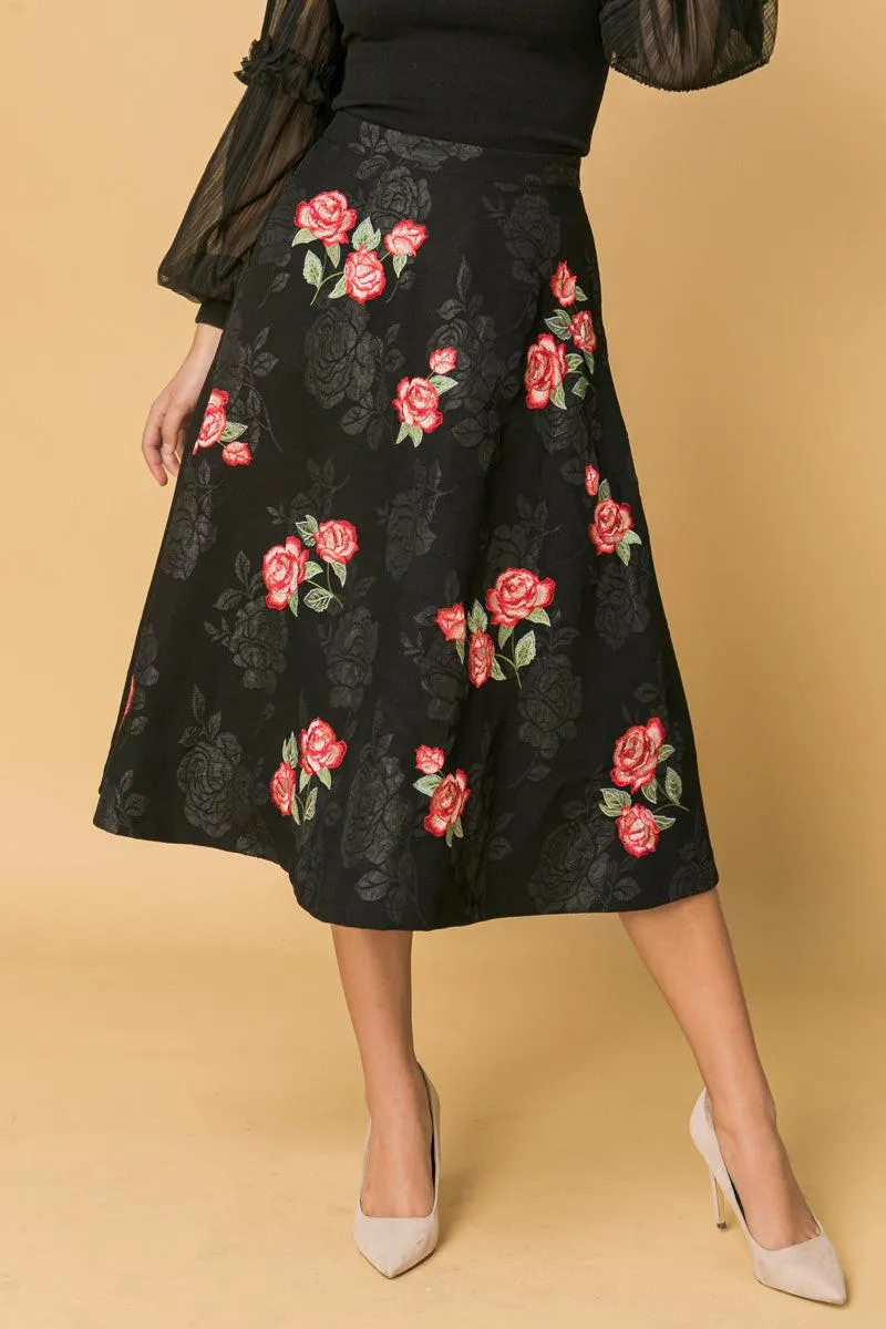 Rose Embroidery Midi Skirt sold by Zulily product image thumbnail 2