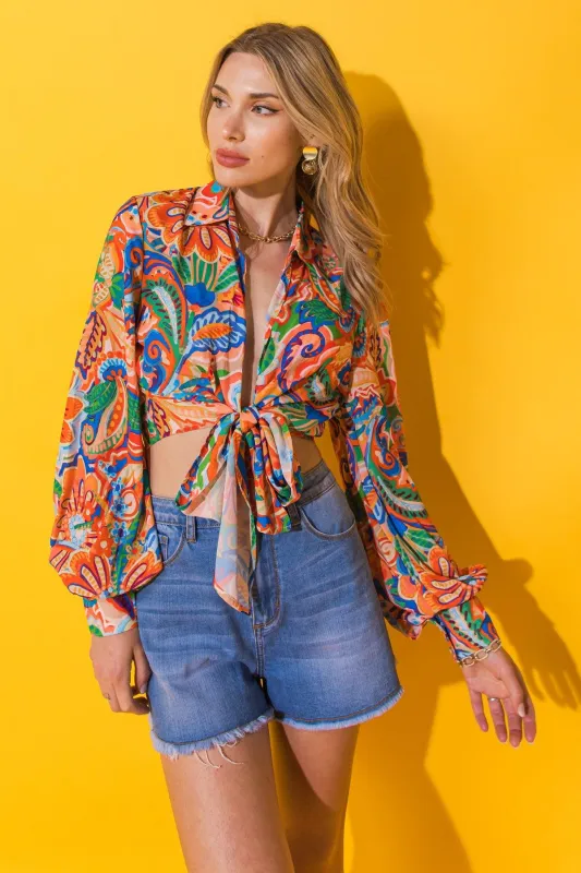 My Happy Place Woven Top made by Flying Tomato