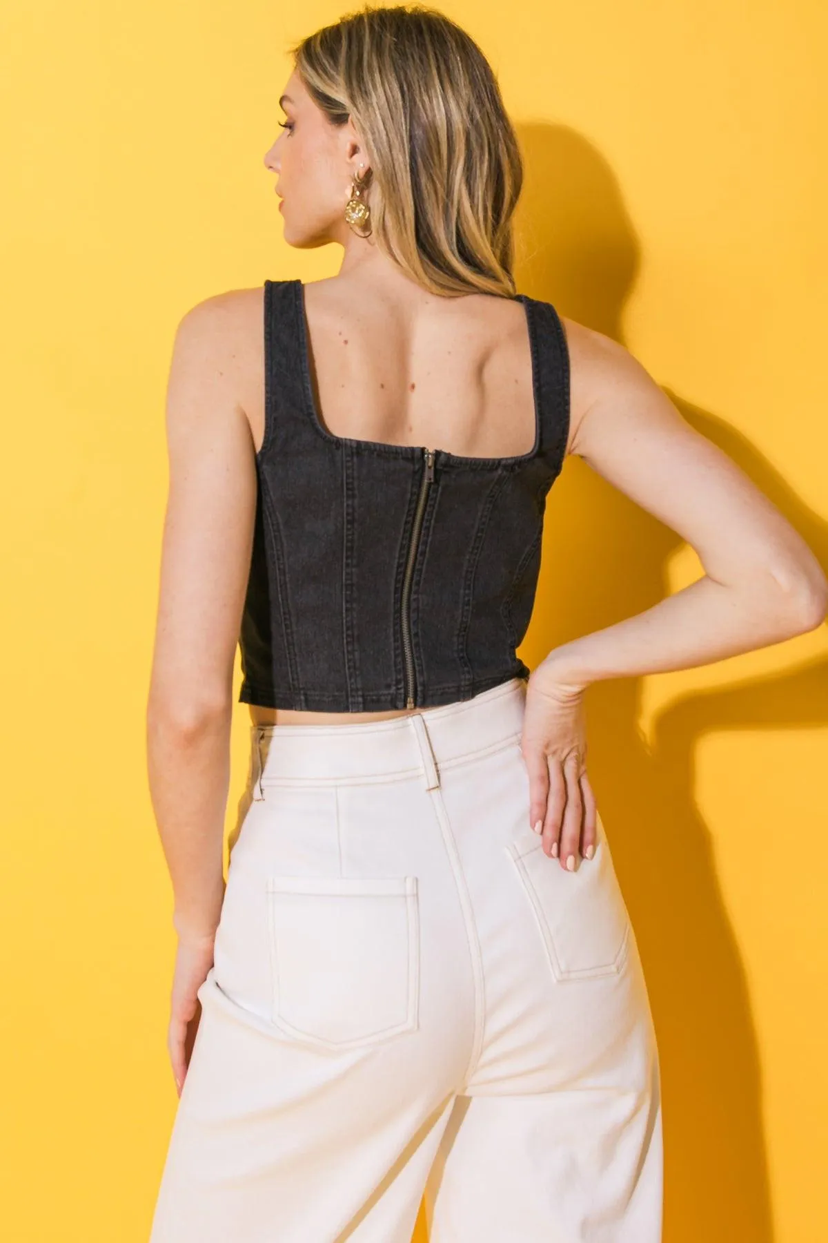 All Ahead Denim Crop Top sold by Zulily product image thumbnail 2