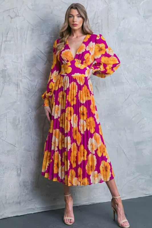 Look at Her Floral Woven Midi Dress made by Flying Tomato