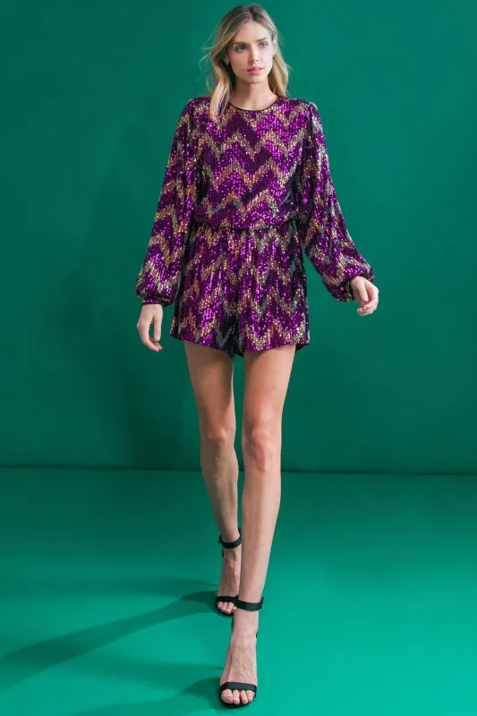Real Allure Sequin Romper made by Flying Tomato