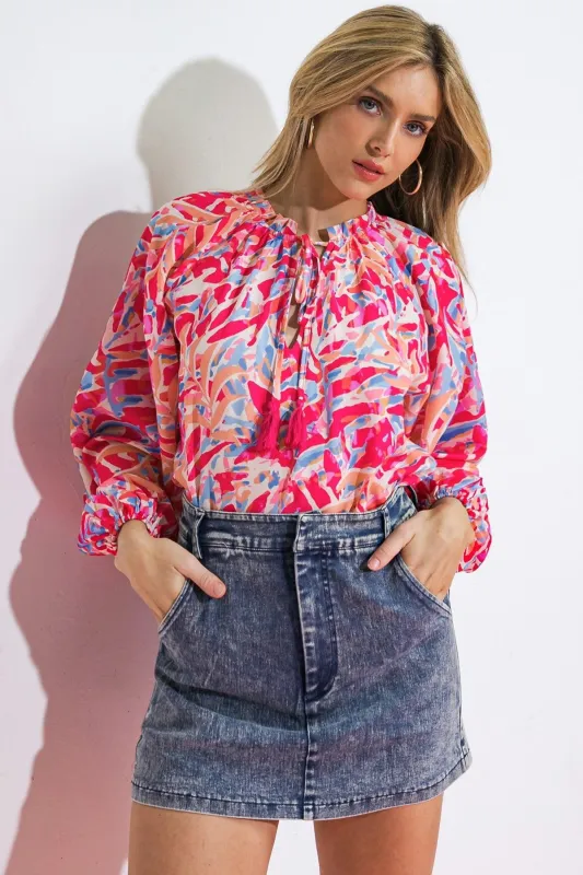 Mistletoe Moment Woven Top made by Flying Tomato
