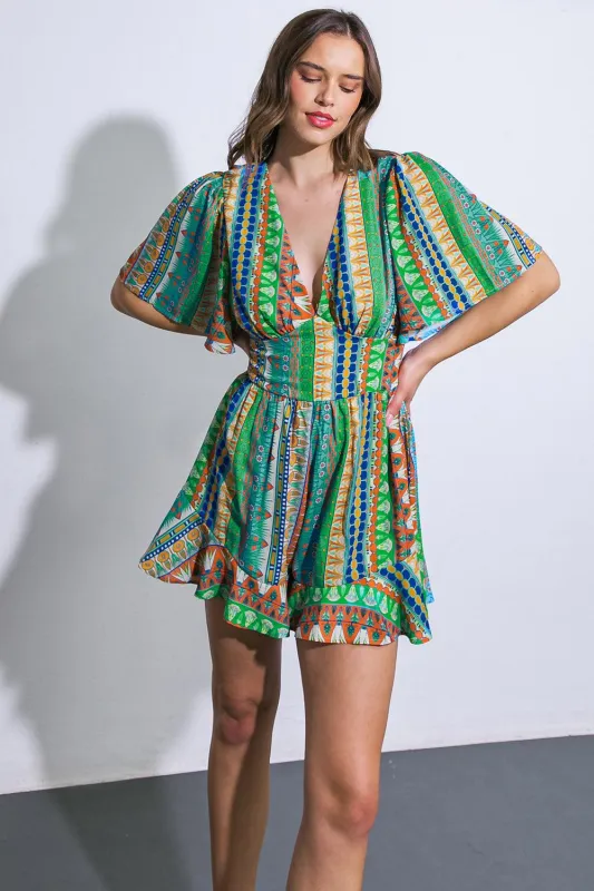 Refreshing Beauty Woven Romper made by Flying Tomato