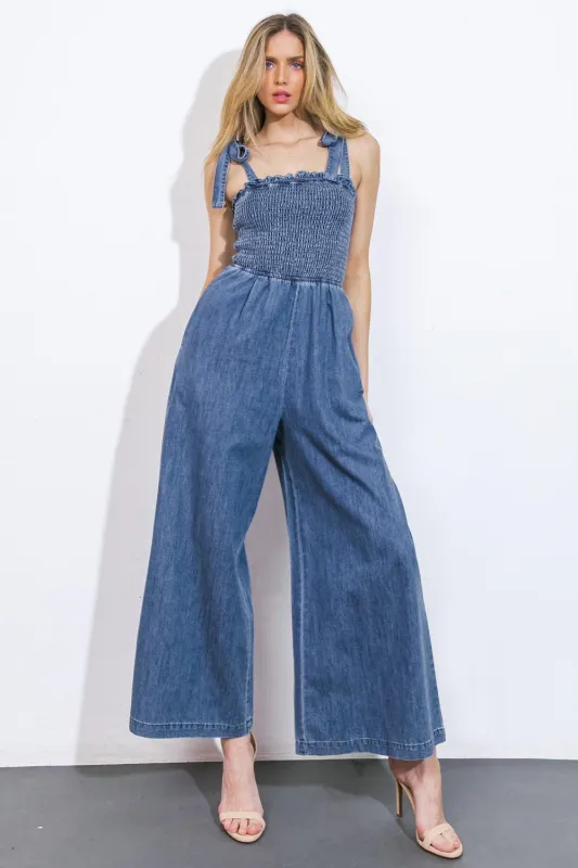 Getting it Done Denim Jumpsuit made by Flying Tomato