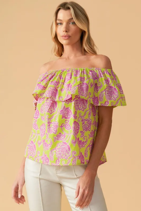 Find Me Under the Palms Woven Top made by Flying Tomato