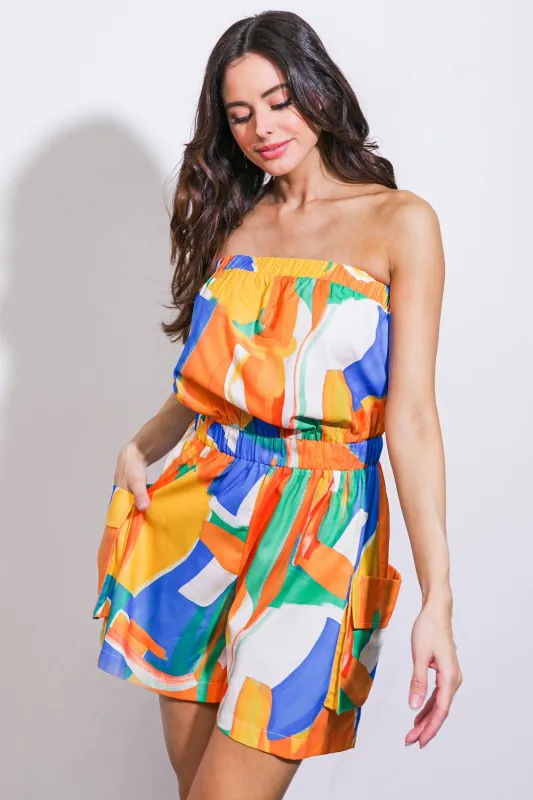 Vivid Imagination Woven Romper made by Flying Tomato