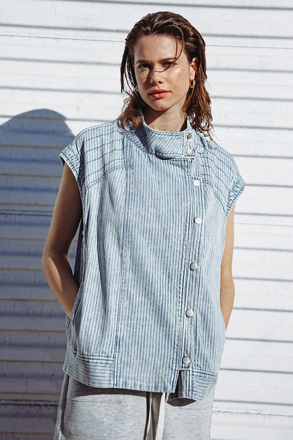 Late Summer Nights Denim Vest sold by Zulily product image thumbnail 4