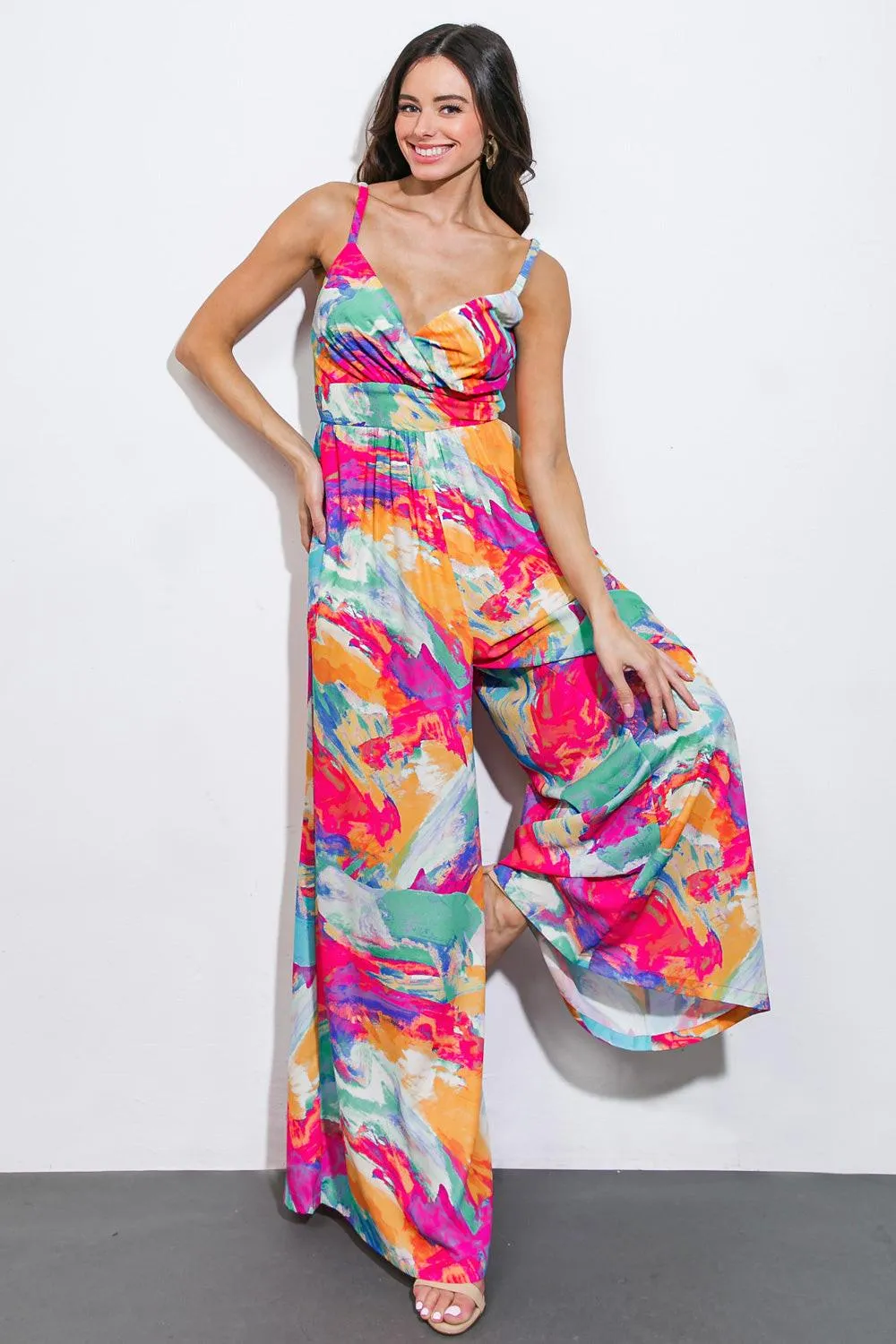 Wandering Around Woven Jumpsuit sold by Zulily
