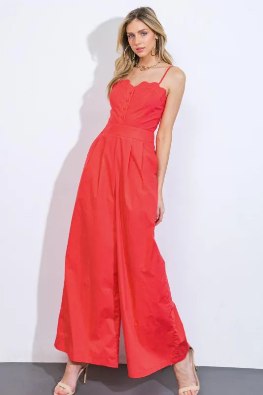 A Beautiful Feeling Woven Jumpsuit made by Flying Tomato