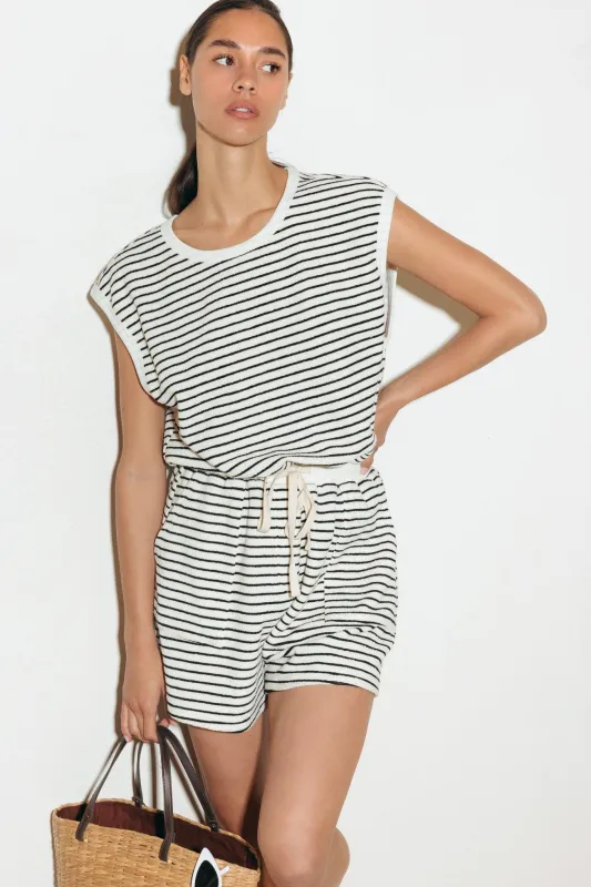 Sunset Cove Strip Romper made by Flying Tomato