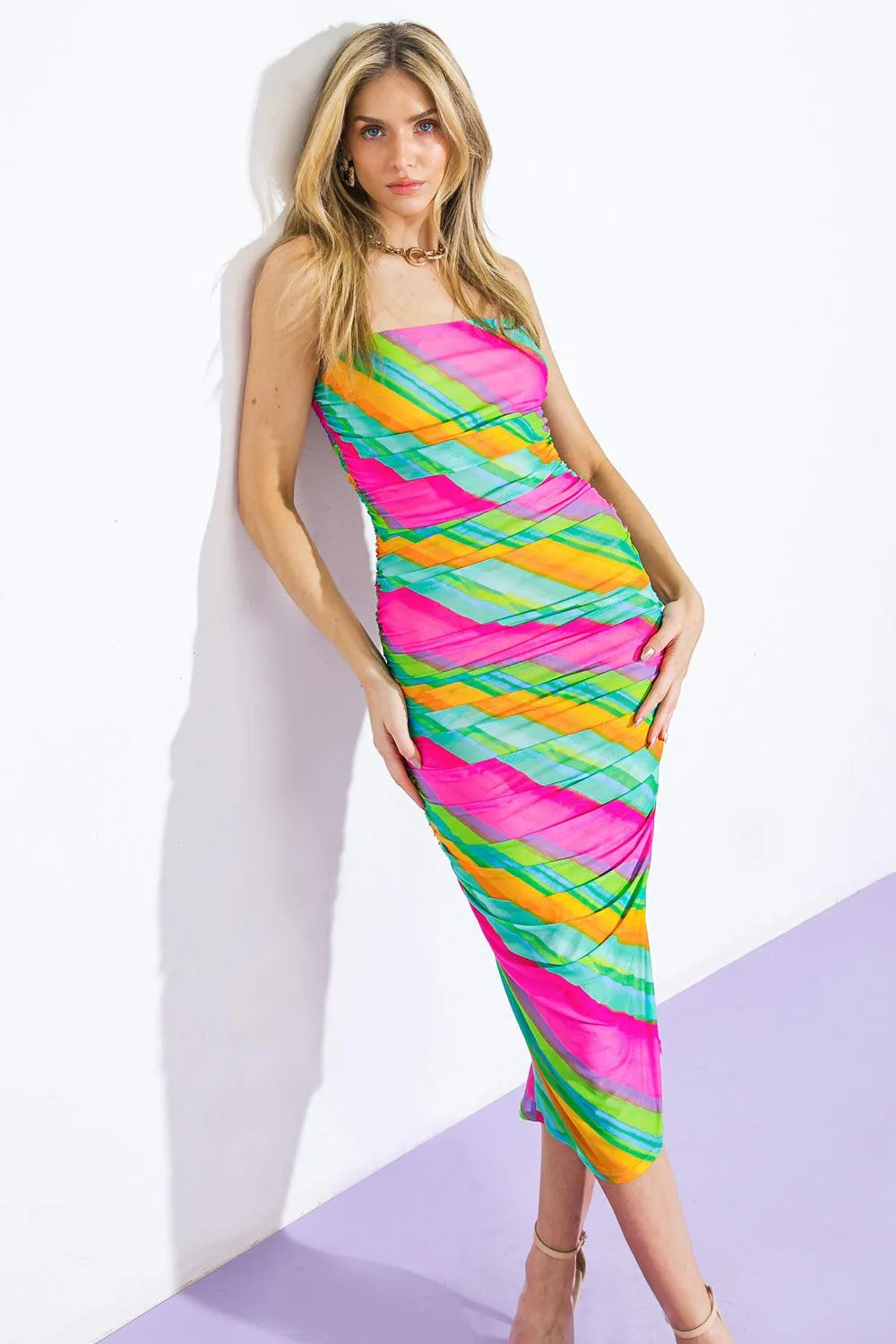 Desirable Destinations Mesh Midi Dress sold by Zulily product image thumbnail 3