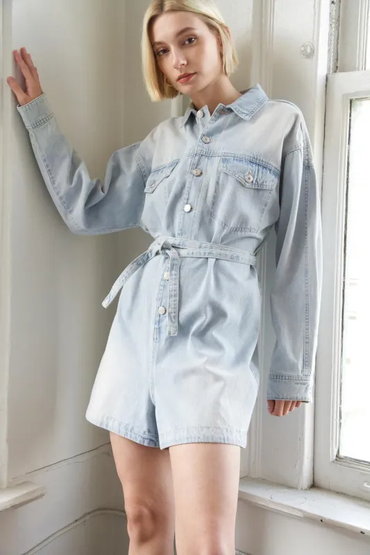 Turning Point Denim Romper made by Flying Tomato
