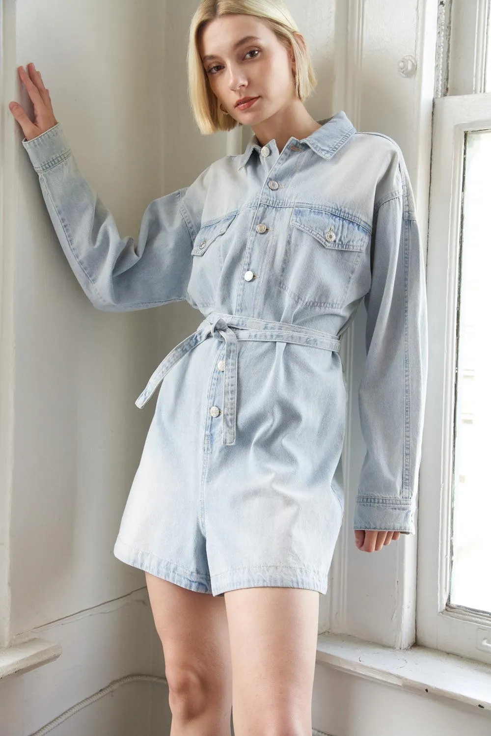 Turning Point Denim Romper sold by Zulily