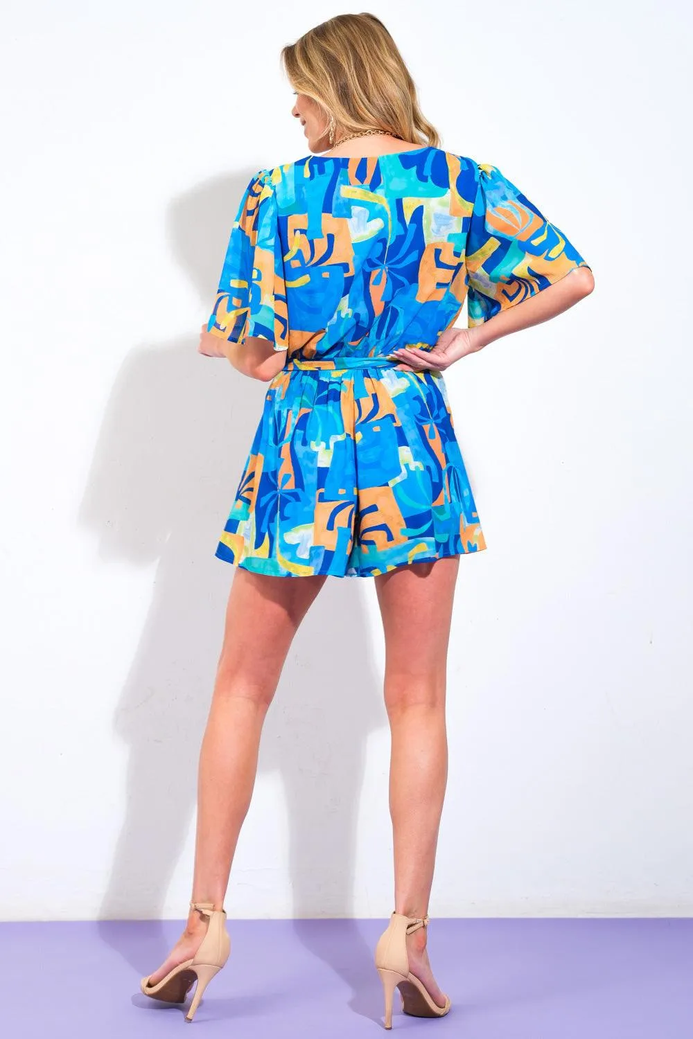 Bimini Periwinkle Woven Romper sold by Zulily product image thumbnail 2