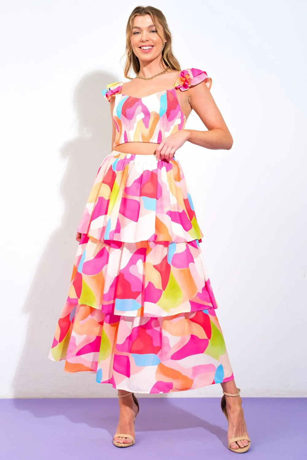 Absolute Edge Pink Woven Top and Skirt sold by Zulily product image thumbnail 5