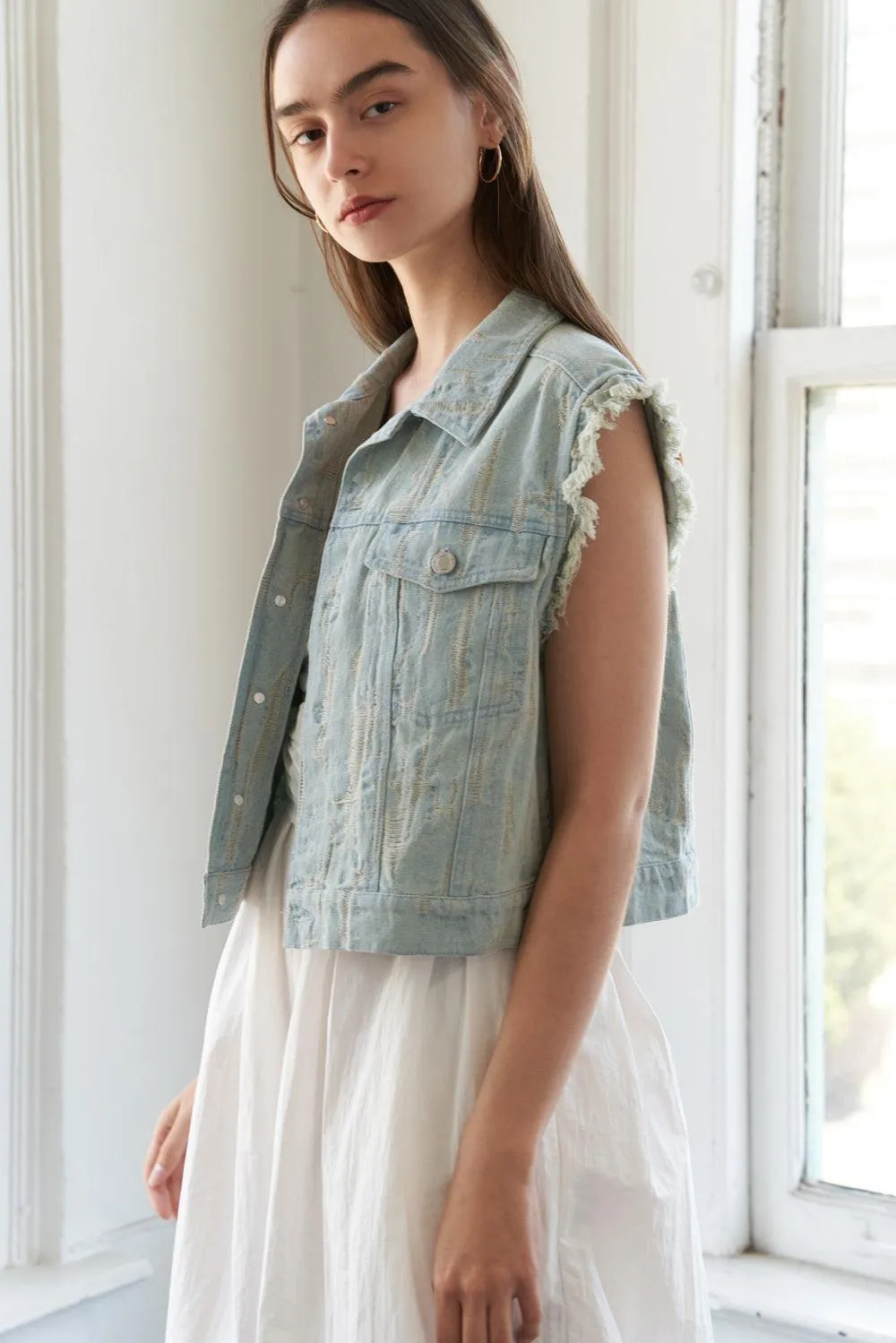 Blessed Lift Denim Vest sold by Zulily product image thumbnail 3